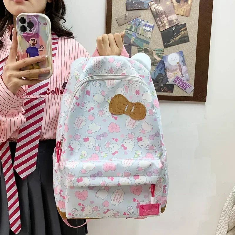 Sanrio Ins Style New Hellokitty tornister studencki śliczny plecak Hello Kitty o dużej pojemności plecak podróżny dla dzieci