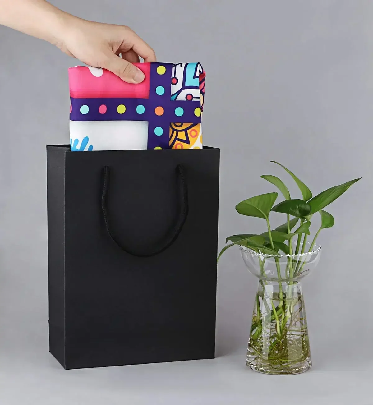 30PCS Black Kraft Gift Bags With Rope Handles For Party Gift Wrapping Favor Bag Small business bag Paper Gift Bags