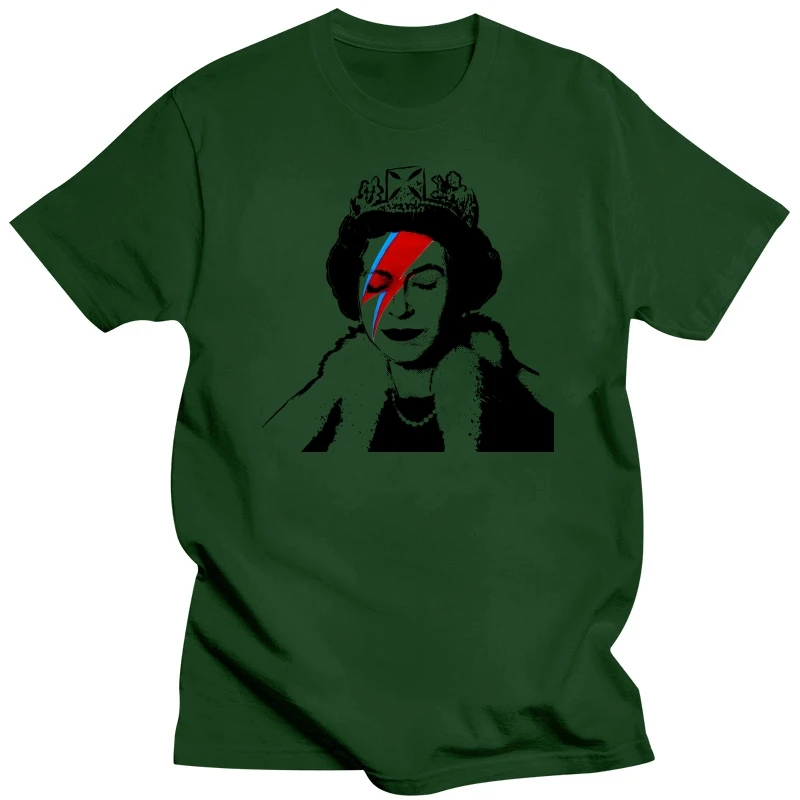 UK England Queen Elisabeth  Harajuku TShirt Banksy Graffiti Street Artist Printing Tops Comfortable T Shirt Male Short Sleeve