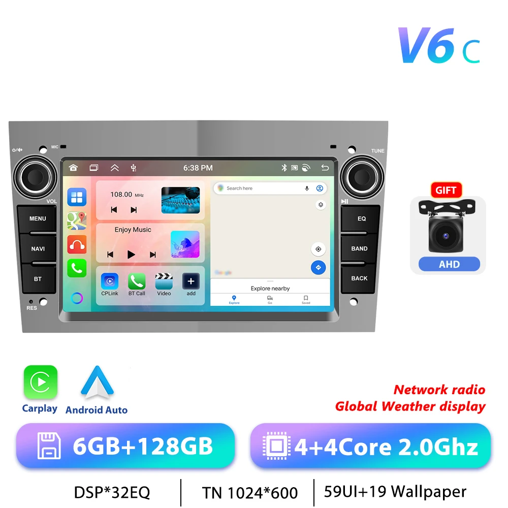 Podofo CarPlay Android Radio Voor Opel Astra Antara Corsa Zafira Combo Auto Intelligent Systeem 2din GPS Stereo Dashboard Autoradio