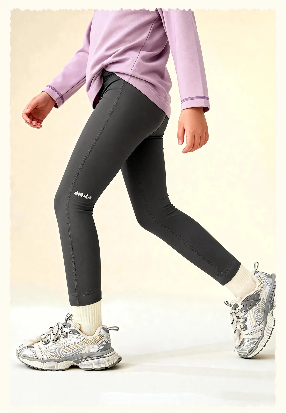 Amila 2026 Frühlings-Mädchenunterhose, hohe Elastizität, nicht verformbar, vielseitige Yogahose, Kinderbekleidung, Hose – Detail 27
