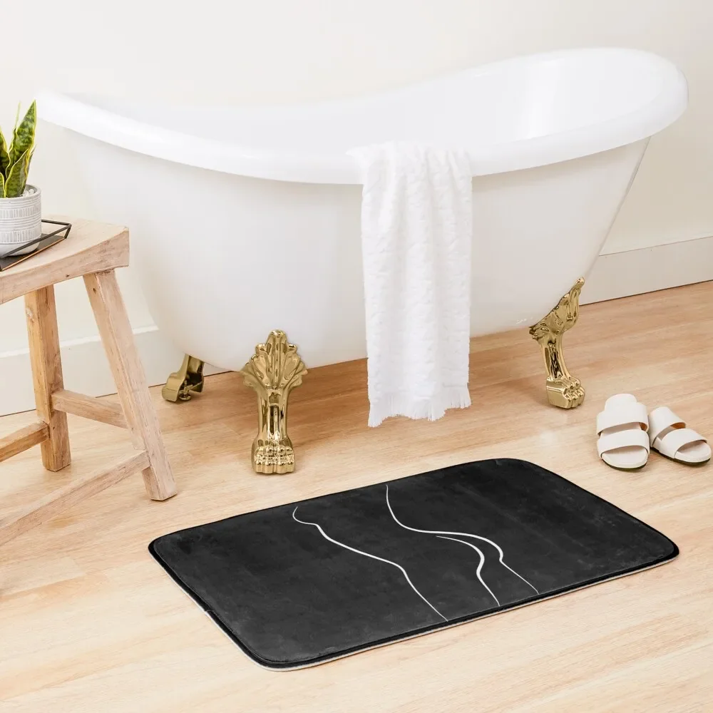 

Nude Woman Line Drawing in Black - Confident Cassandra Bath Mat Entrance Doormat Bathroom Carpet Bathroom Floors Mat