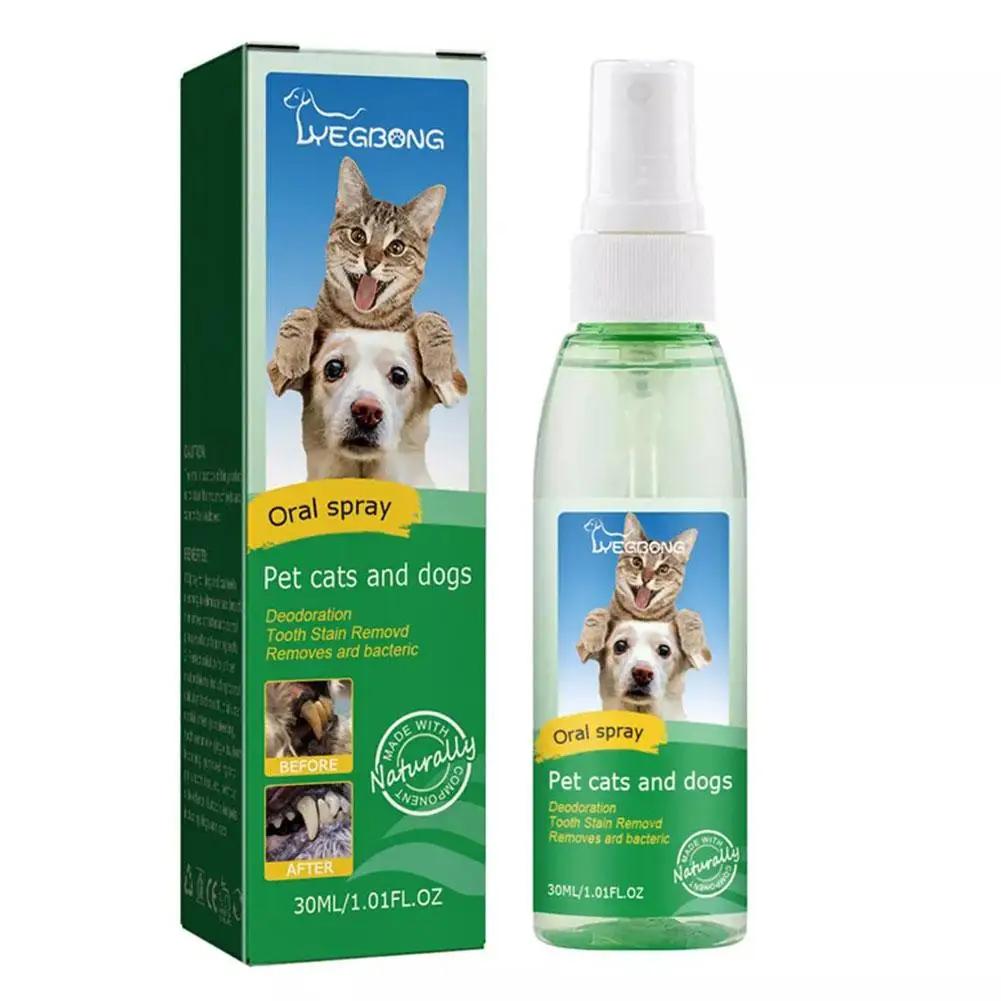 NEW High-end Pet Oral Repair Gel Bad Teeth Breath Freshener Remover Pet Spray Care 30ml Cleaning Plaque Oral Spray Teeth Cl D8W1