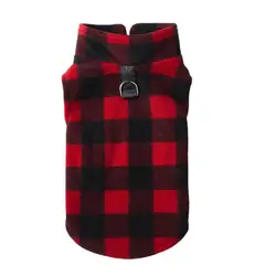 Dog Fleece Vest Soft Warm Polar Fleece Plaid Vest For Dogs Cold Weather Dog Winter Sleeveless Clothes For Small Medium And Large