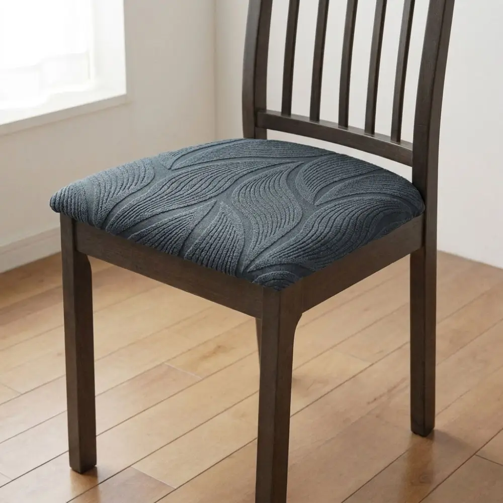Universal Solid Color Stretch Chair Seat Cover Anti-Slip Elastic Dining Chair Protector Dust-Proof Chair Slipcover Office