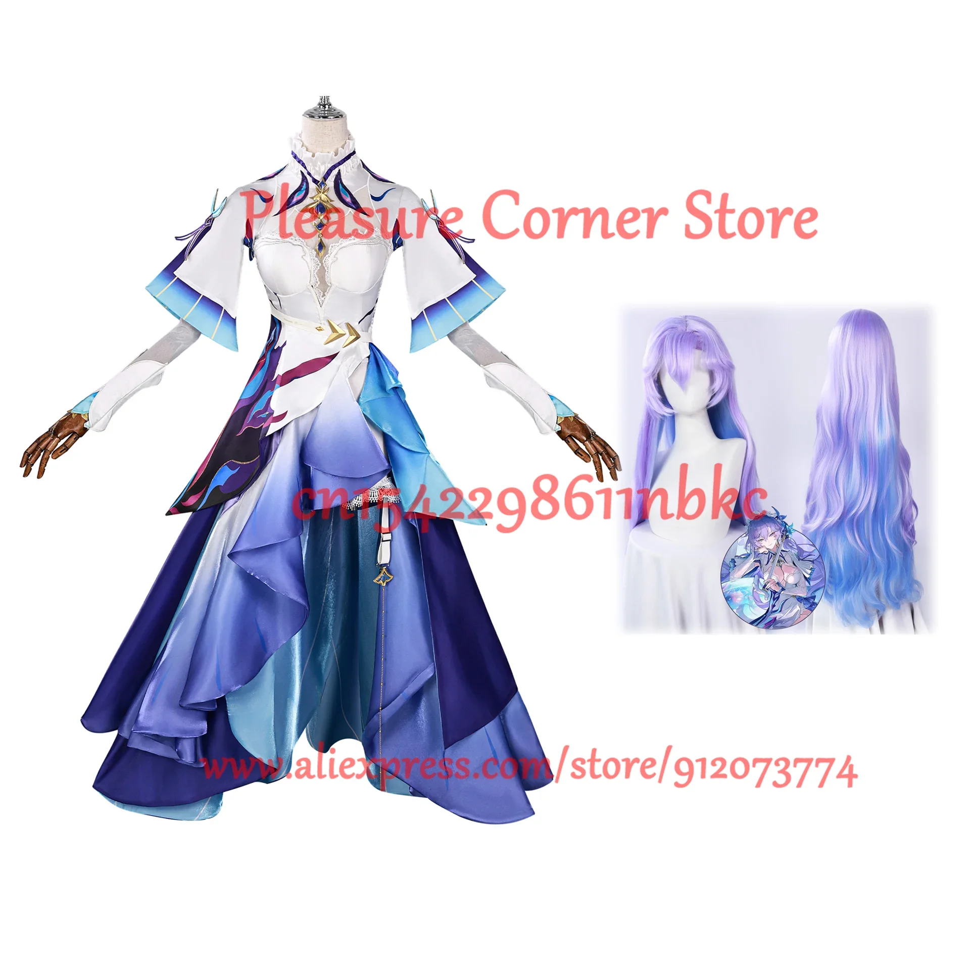 أزياء كوسبلاي الجديدة المتوفرة في المخزون أزياء ويذرينج موجات كانتريلا التأثيرية مجموعة كاملة من أزياء كانتيريلا التأثيرية أزياء شعر مستعار أحذية Pr