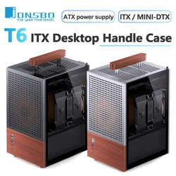Jonsbo T6 ITX Portable Handle Case 3mm Aluminum Alloy Shell Support ATX Power Supply MINI Computer Desktop Office Chassis