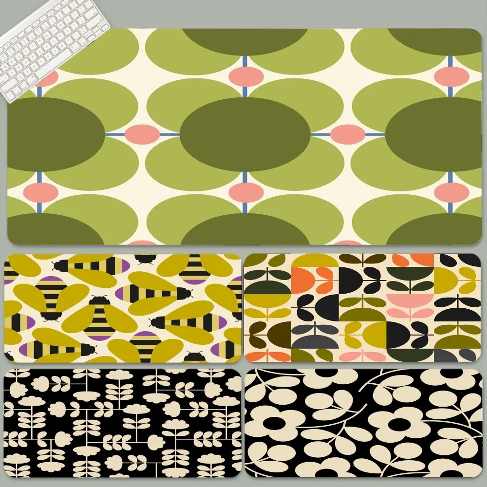 Orla Kiely Leaf Flower 80x30cm XL Lockedge Desktop Desk Mat Kawaii Gaming Accessories Students Writing Pad