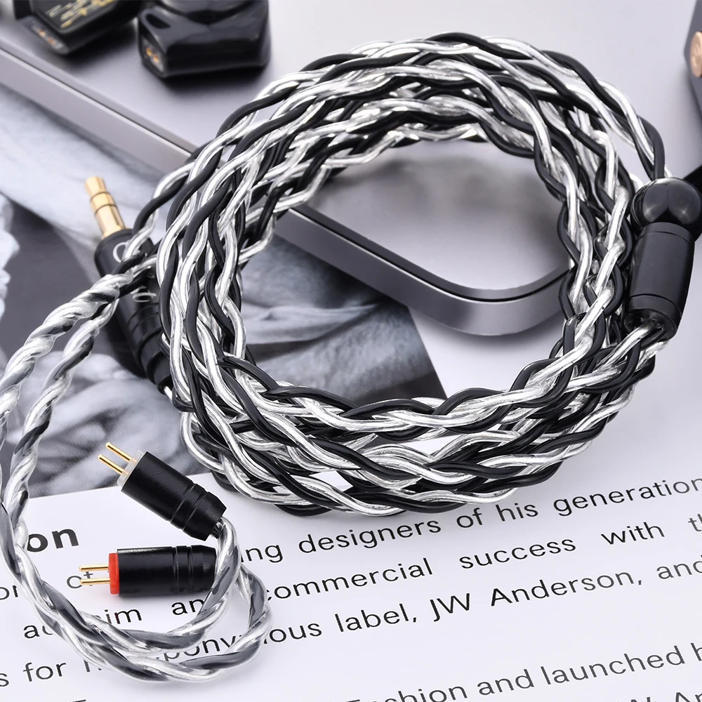 Celest Aura In Ear Earphone Cable Silver Lated Copper 0.78mm 2Pin Wire 3.5mm Headset Plug IEMs Headphone Cable Accessories