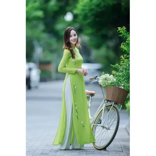 2024 베트남 클래식 스타일 aodai 원피스 전체 소매 여성 꽃 인쇄 aodai 원피스, 우아한 파티 원피스, 오리엔탈 원피스 세트 a81 