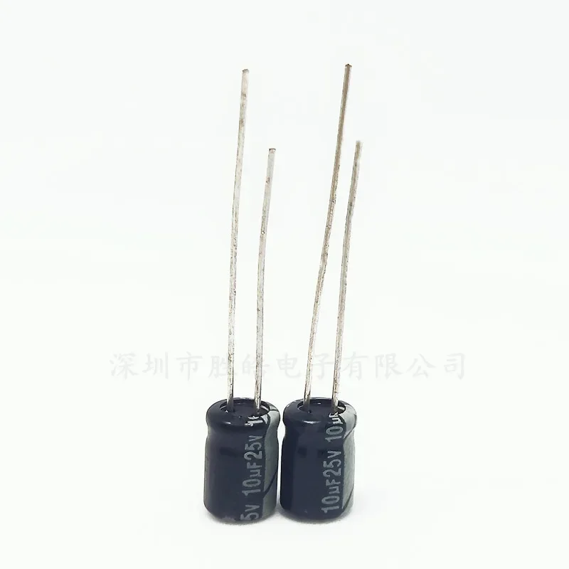 

50PCS High-quality 25V10UF 4*7mm 10UF 25V 25v10 Aluminum Electrolytic Capacitor New Size：4x7（MM）