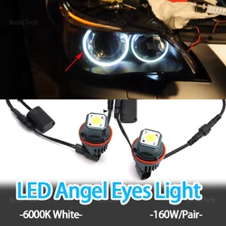 160W LED Angel Eyes Light Ring Headlight Canbus For BMW E39 E53 E60 E61 E63 E65 E66 E87 525i 530i Xi 545i X3 M5 X5
