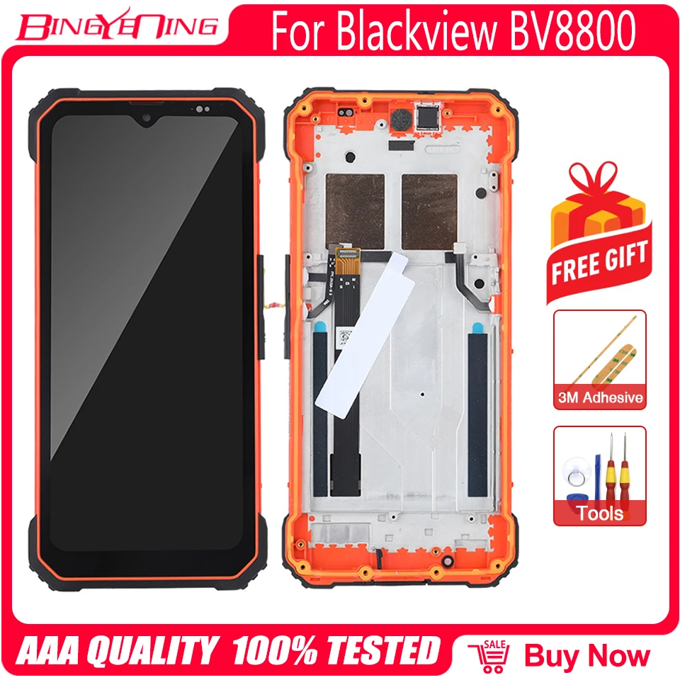 6.58 Inch Original New For Blackview BV8800 BL8800 Touch Screen + 2400x1080 BL8800 Pro LCD Display Digitizer Assembly With Frame