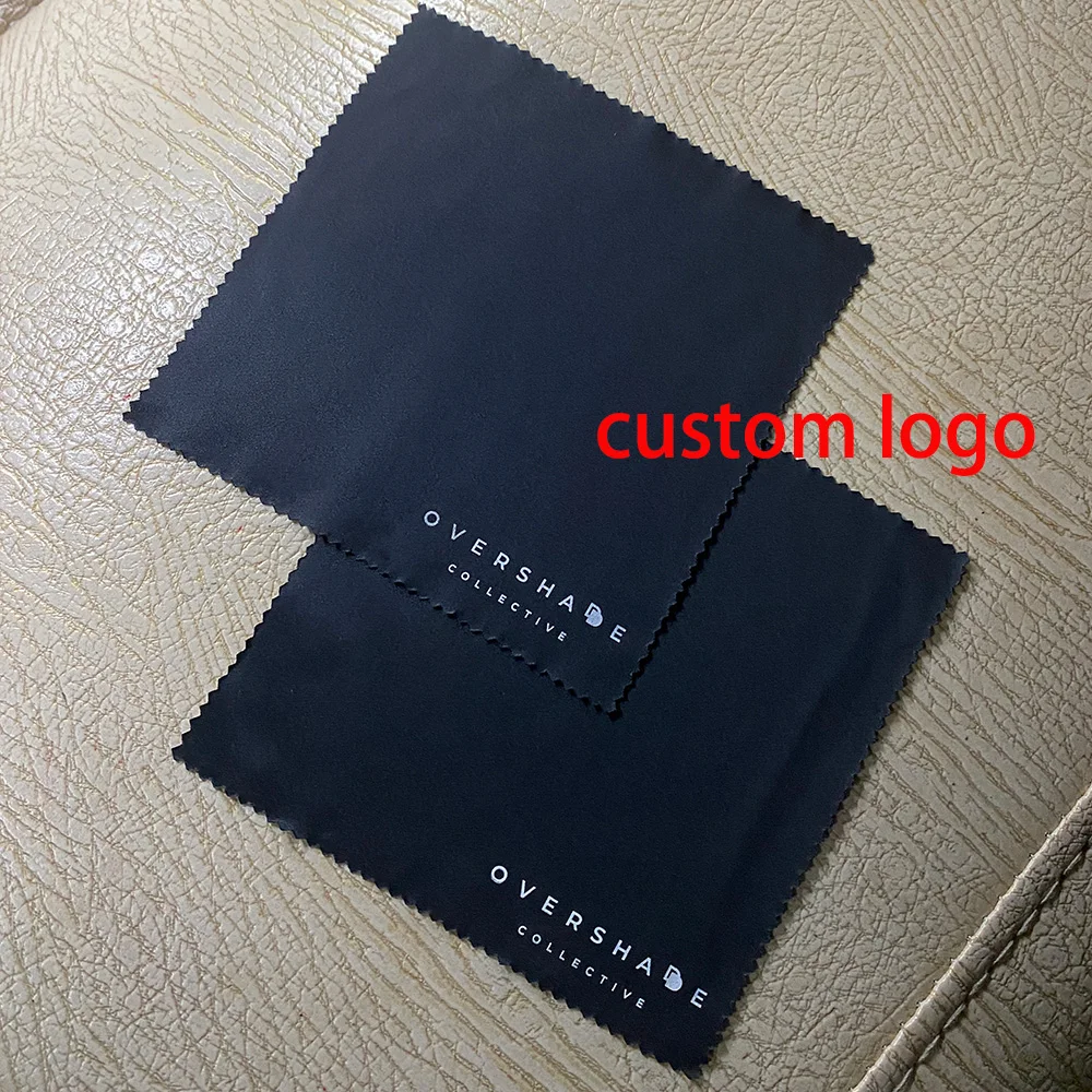 100/200/500pcs  150*150mm Customized Logo Printed Soft Microfiber Glassed Clean Cloths for Eyeglasses Jewelry Cleaning