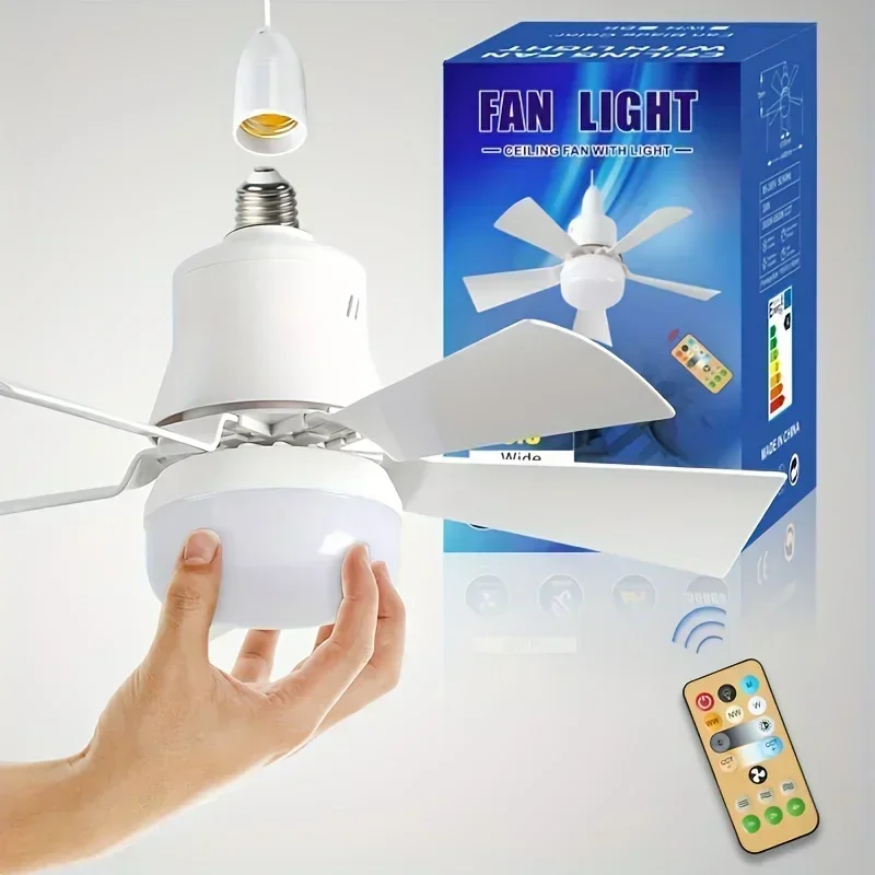 

1PC LED ceiling fan lamp with remote dimming is suitable for living room and study home 85-265v.