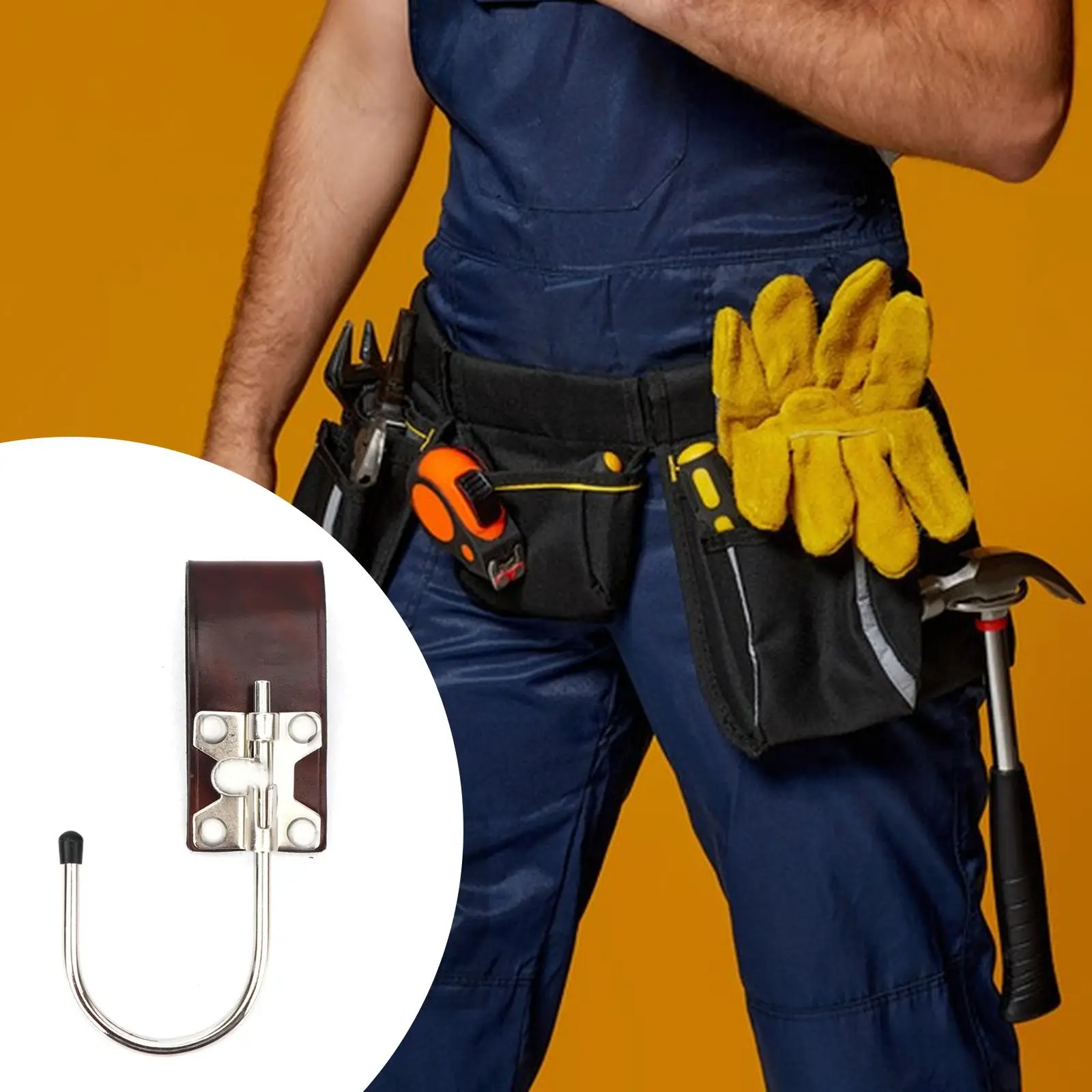 

Tool Belt Hook Sturdy Stainless Steel Waist Tool Holder Portable Clip for Electricians Carpenters Work Tool Kit