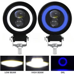 3 Inch Angle Eye LED Auxiliary Car Headlight High Low Beam Spot Driving Lamp 12-24V for Motorcycle Racer Dirt Car ATV Work Light