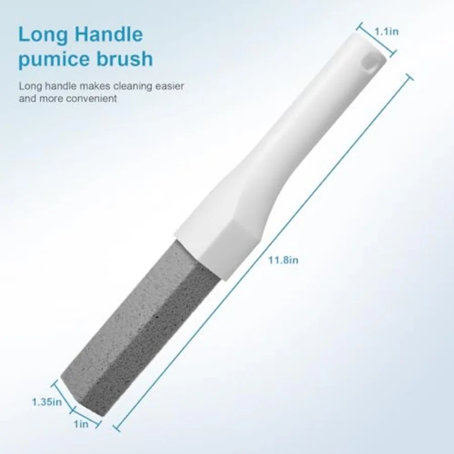 8 Pack Pumice Stone Toilet Bowl Cleaner with Long Handle - Replaceable Toilet Pumice Stone, Equipped with 2 Handles and 8 Float