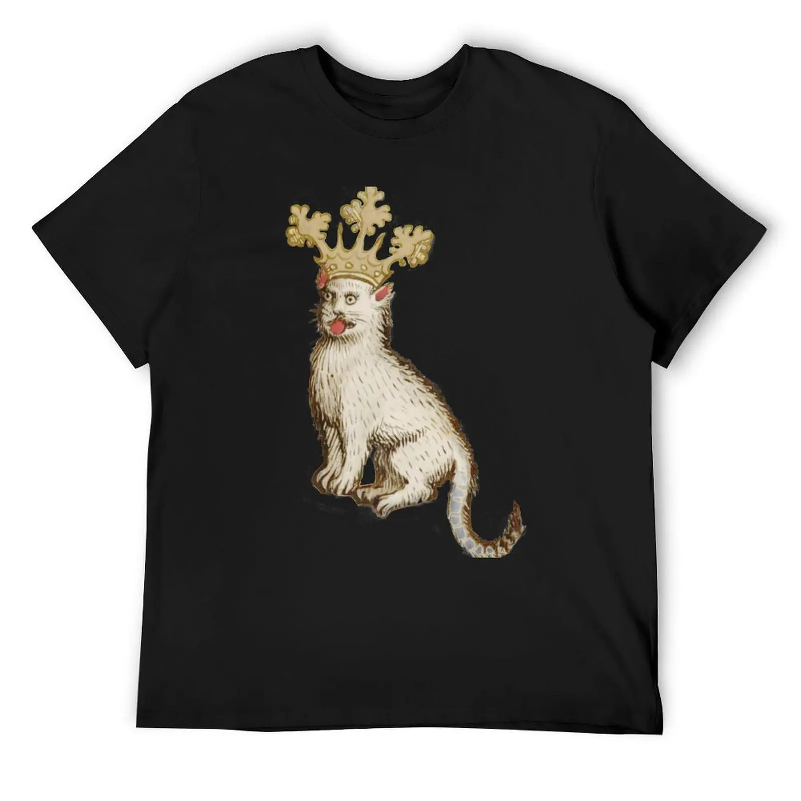 Medieval Heraldic Cat T-Shirt hippie clothes blacks mens funny t shirts