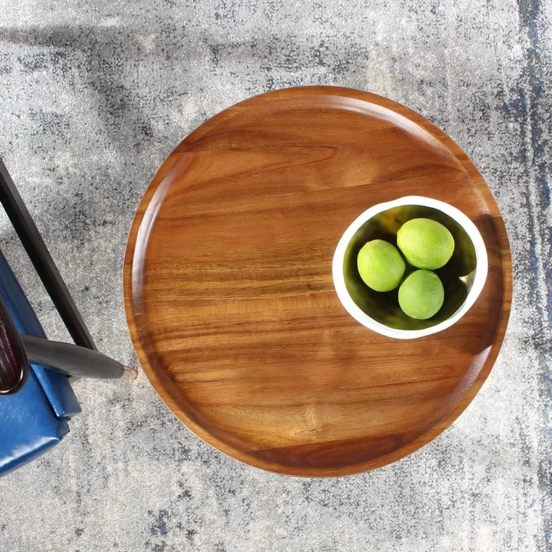 Light luxury solid wood small edge high and narrow corner sofa side table walnut tea table mini mobile bedside table