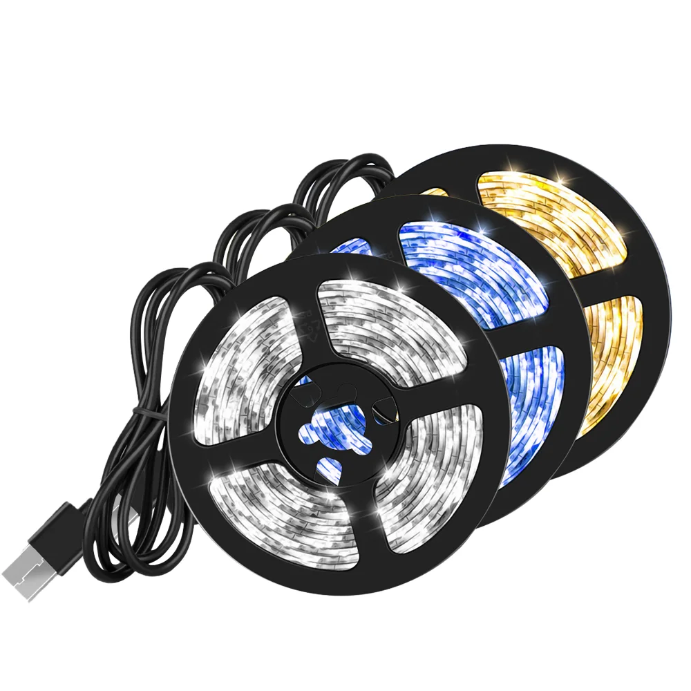 5V Usb Led Light Strip Warm White Blue Wedding Decoration Lights For Home Room Decor Led Wall Room Garland Curtain Bedroom Lamp