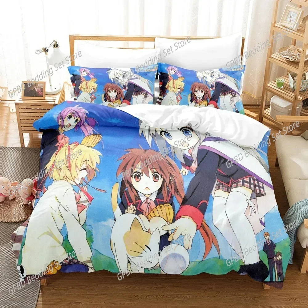 

3D Print Little Busters! Bedding Set 3D Printed Suitable for Bedroom Duvet Cover Set With Pillowcases Kids Home Textile