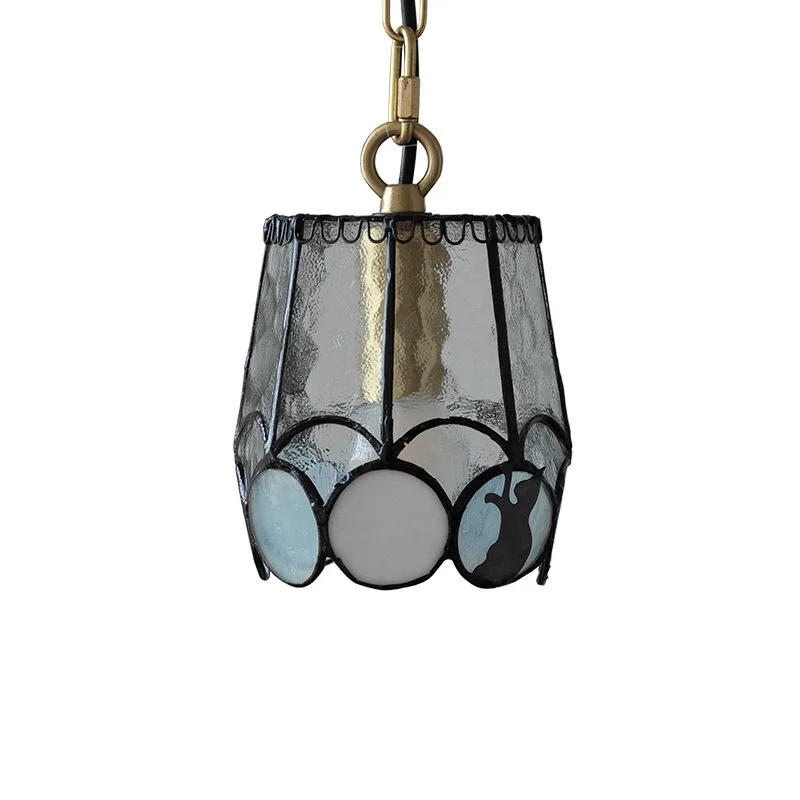 Japanese-style creative cat all-copper glass chandelier, retro personalized bedside entrance bar aisle B & B handmade lamps