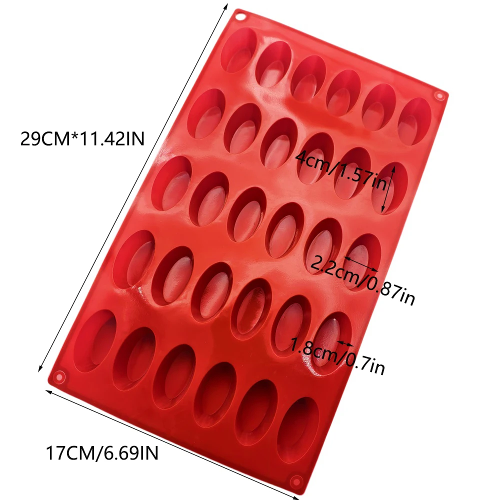 Olive Oval Silicone Chocolate Mold 30 Hole Food Grade Baking Tray for Candy Ice Soap Mini Dim Sum Mousse Cake Mold Baking Tools