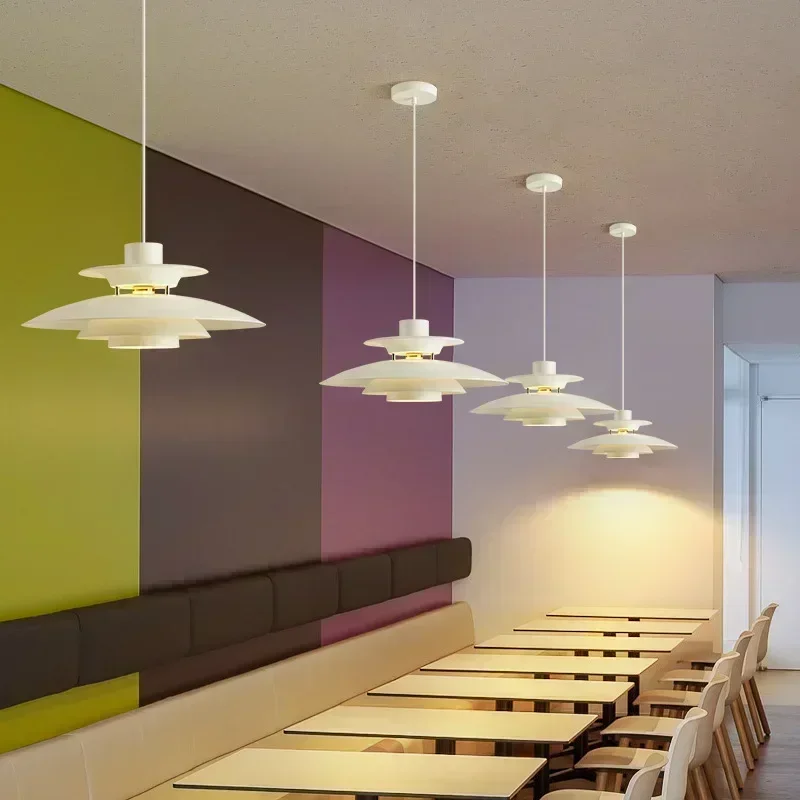 Lámpara colgante de arte LED de diseño danés, lámpara colgante de paraguas Multicolor, lámpara colgante para sala de estar, comedor, restaurante