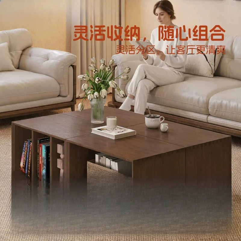 Whole tenon and mortise solid wood module cabinet Multifunctional storage cabinet Household antique locker Living room coffee ta