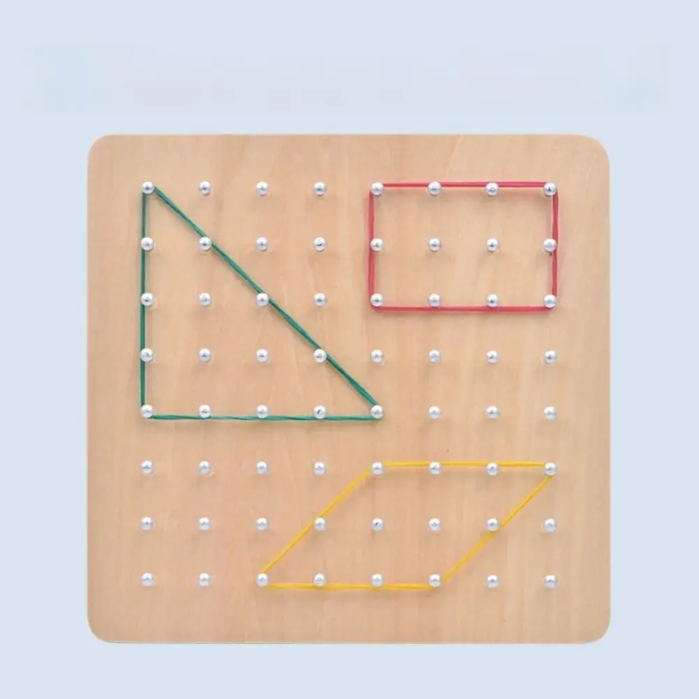 Wooden Geometry Puzzle Nail Board Geometric Interactive Math Montessori Toy Graphics Shape Cognition Early Education Toys Gifts