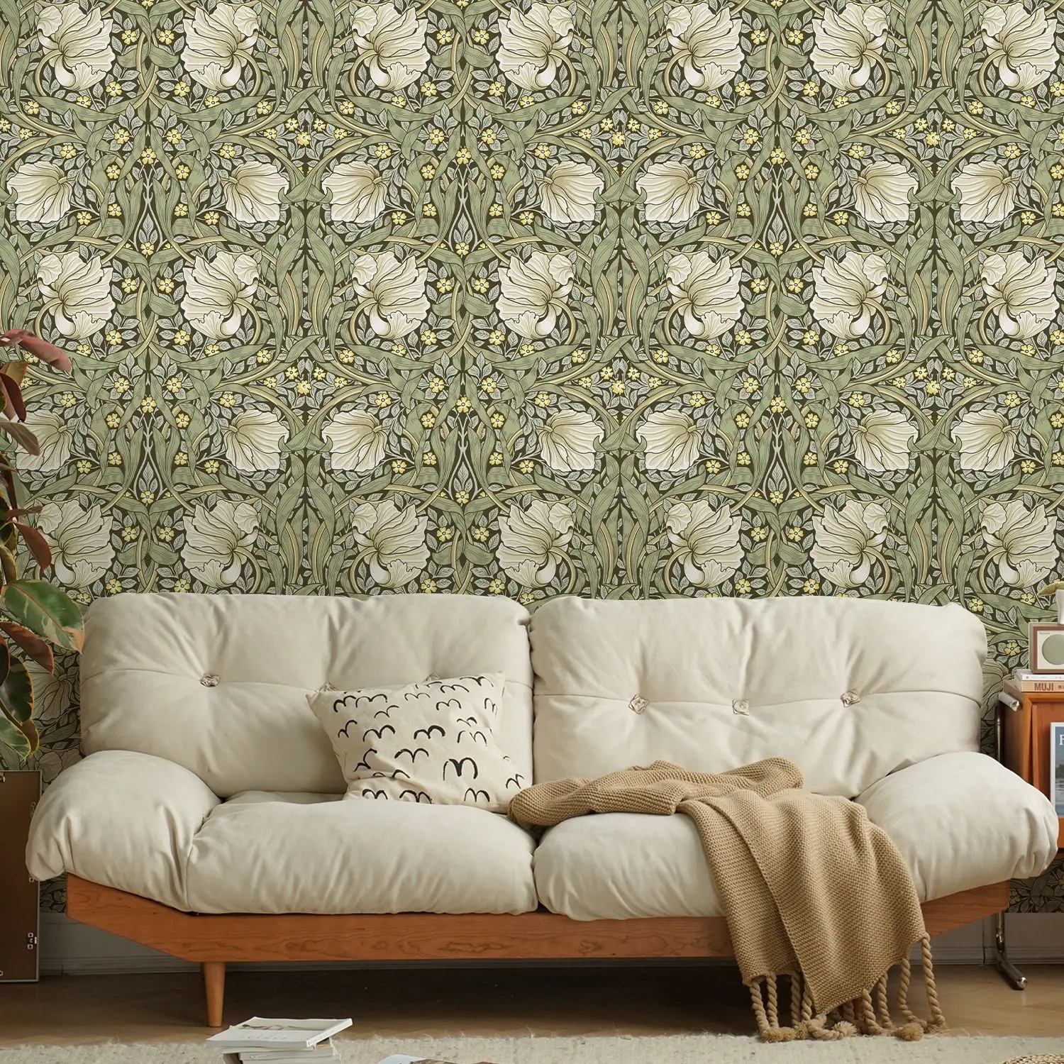 Pimpernel Peel and Stick Wallpaper Floral Self Adhesive Wallpaper Botanical Removable Contact Paper for Bedroom Home Decor