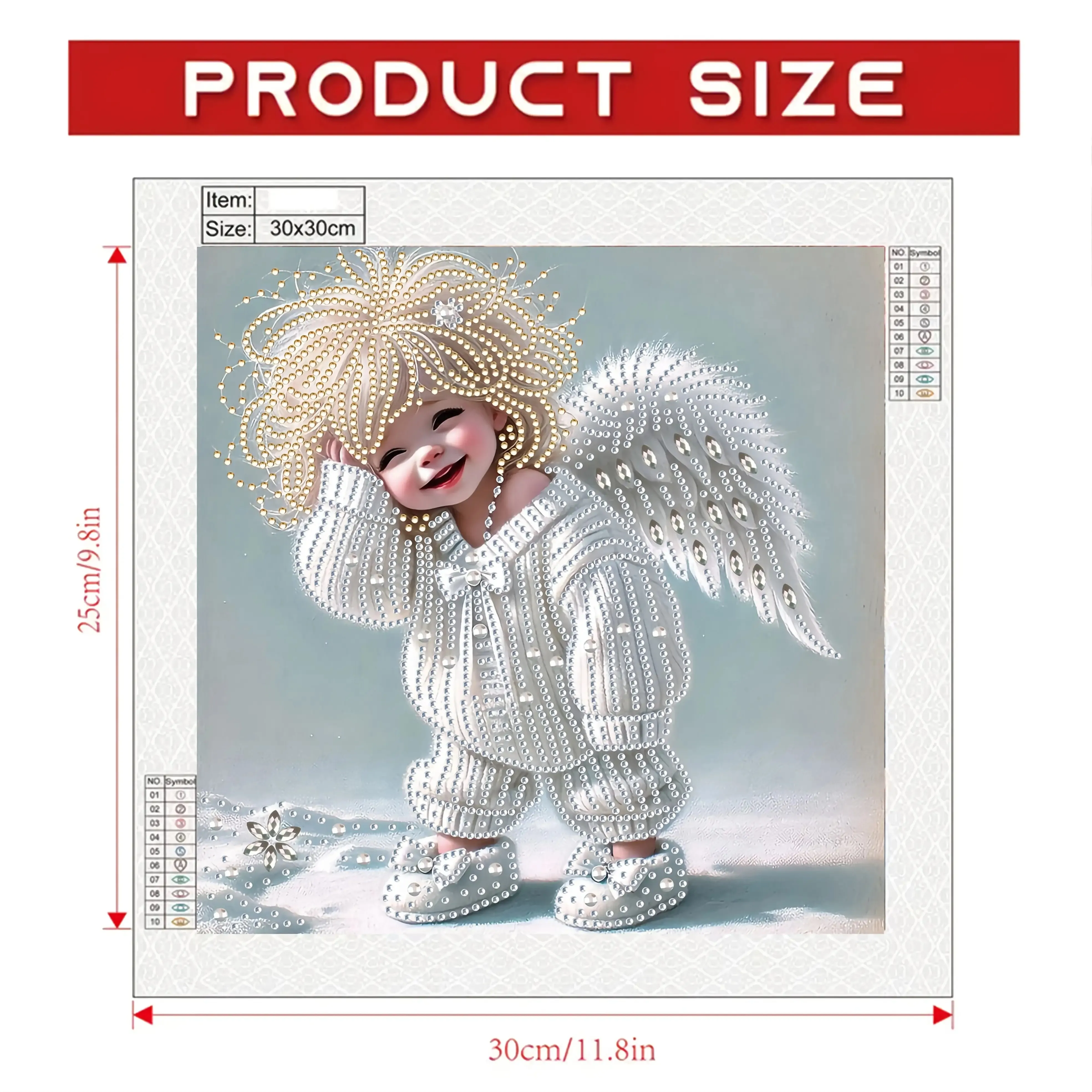 Cute Angel Diamond Painting Kit, DIY Handicraft, Partial Inlaid with Irregular Diamonds, Can Be Completed Independently or as a
