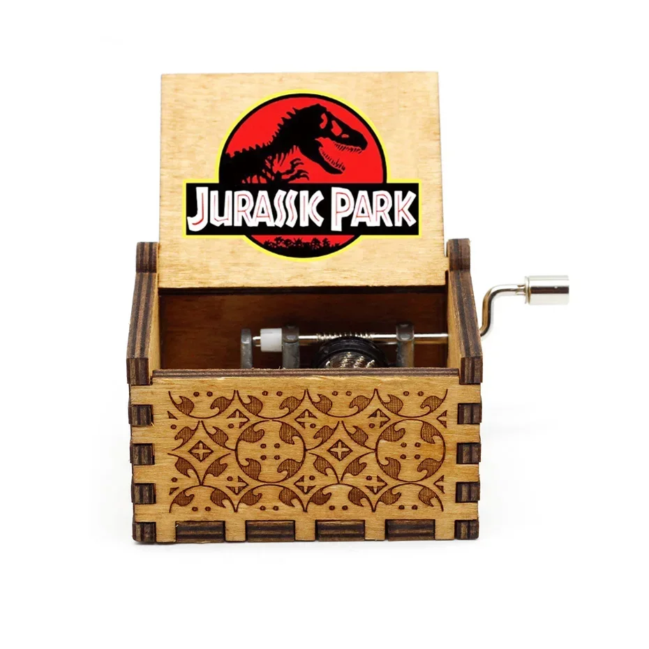 Hot Fun Wooden Hand Crank Queen Jurassic Park Music Box Happy Halloween Pirates of the Carib Birthday Christmas New Year Gift