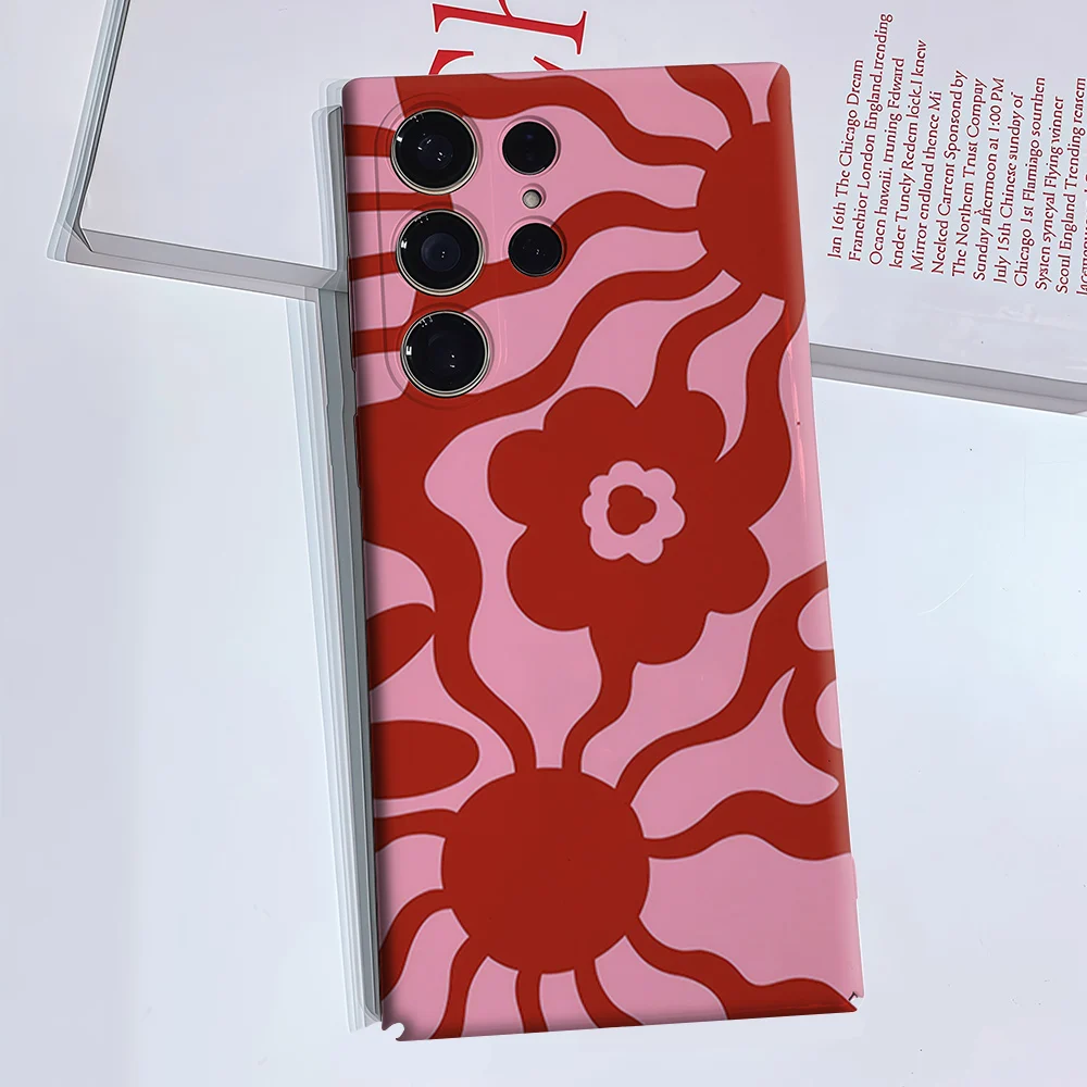 Floral Sun Phone Case for Samsung Galaxy S26 S25 S24 S23 Ultra Plus Luxury Double-layer anti-fall Back Cover