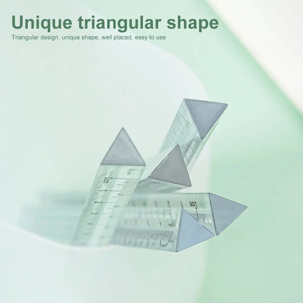 Règle triangulaire transparente simple pour étudiant, règle de mesure de dessin, examen, bureau, fournitures scolaires de papeterie, 15cm