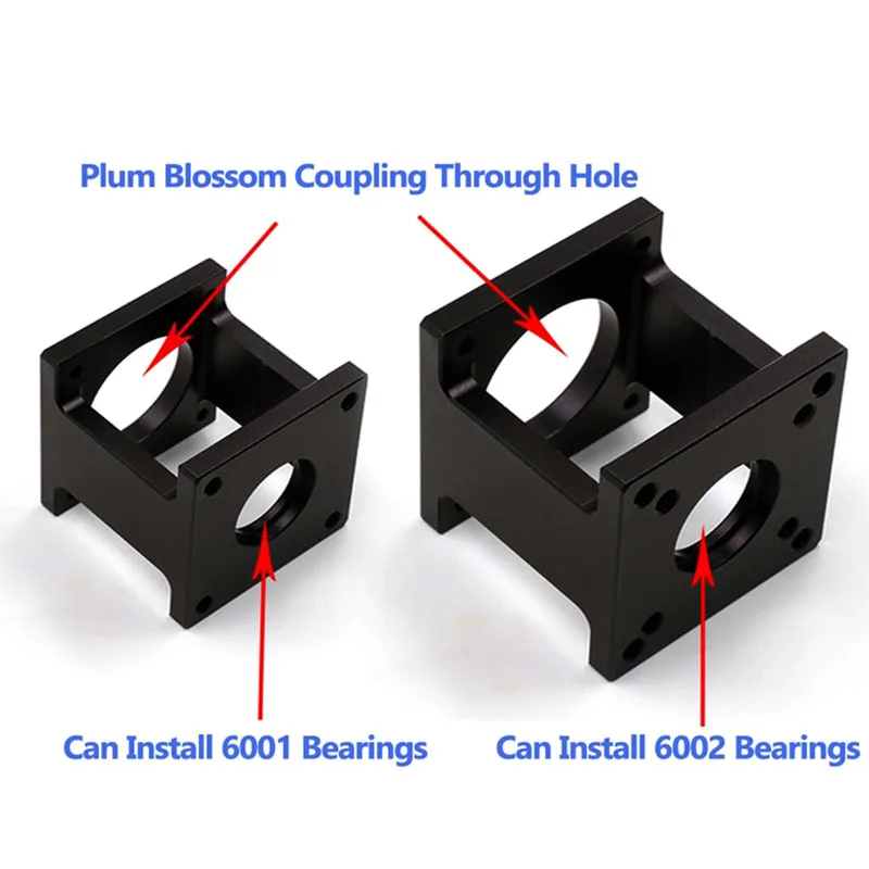 for Nema23/34 Stepper Motor Mount Bracket with Screws, Black Coated, Compatible Bolt Pattern, for CNC Router, Milling, Engraving