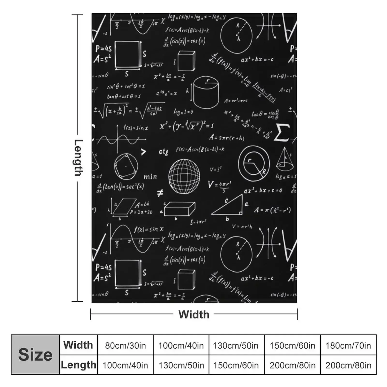 Math Formulas Throw Blanket Flannel cosplay anime anime Sofa Quilt Plaid on the sofa Blankets
