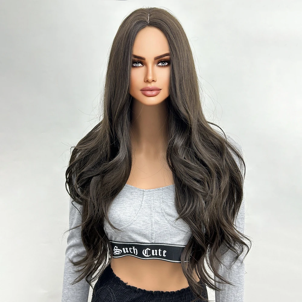 30 Inch Women's Multi-Color Wavy Curly Synthetic Wig with Bangs, Suitable for Daily Life, Party, Great Halloween Gift for Friend image 5