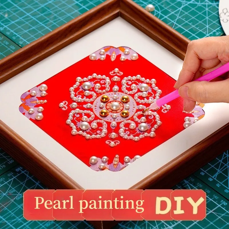 

Имитация песен, парча, жемчужная живопись, набор материалов для самостоятельного изготовления, невидимое культурное наследие, украшение для фоторамки ручной работы