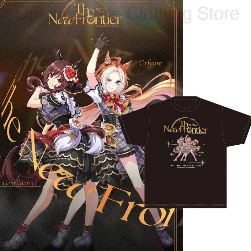 ‌Umamusume Pretty Derby T Shirt 6th EVENT The New Frontier T-shirt Cute Cartoon Summer Soft Comfortable Cotton Short Sleeve Tee