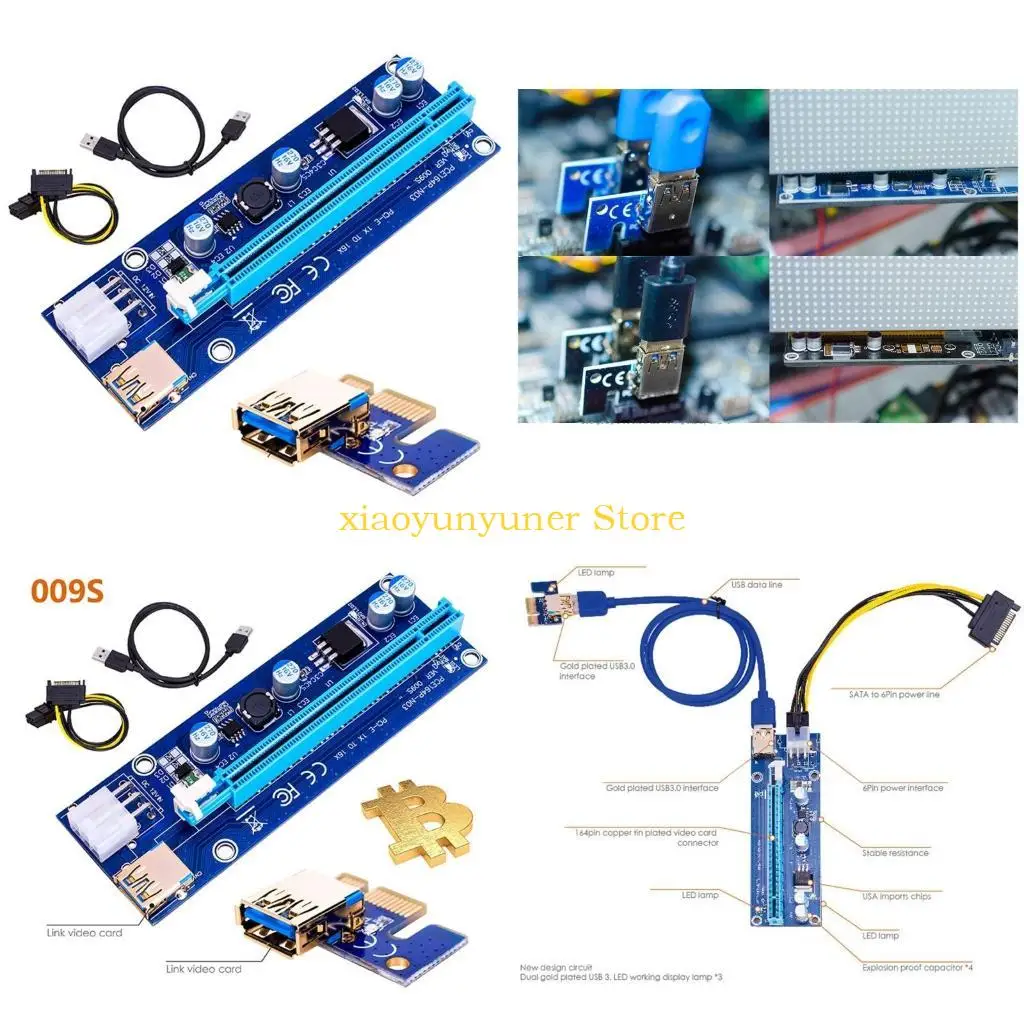 P9JB Graphics Card PCI-E Riser 1x 4x 8x 16x Extender for Setting Up GPU Mining Rigs