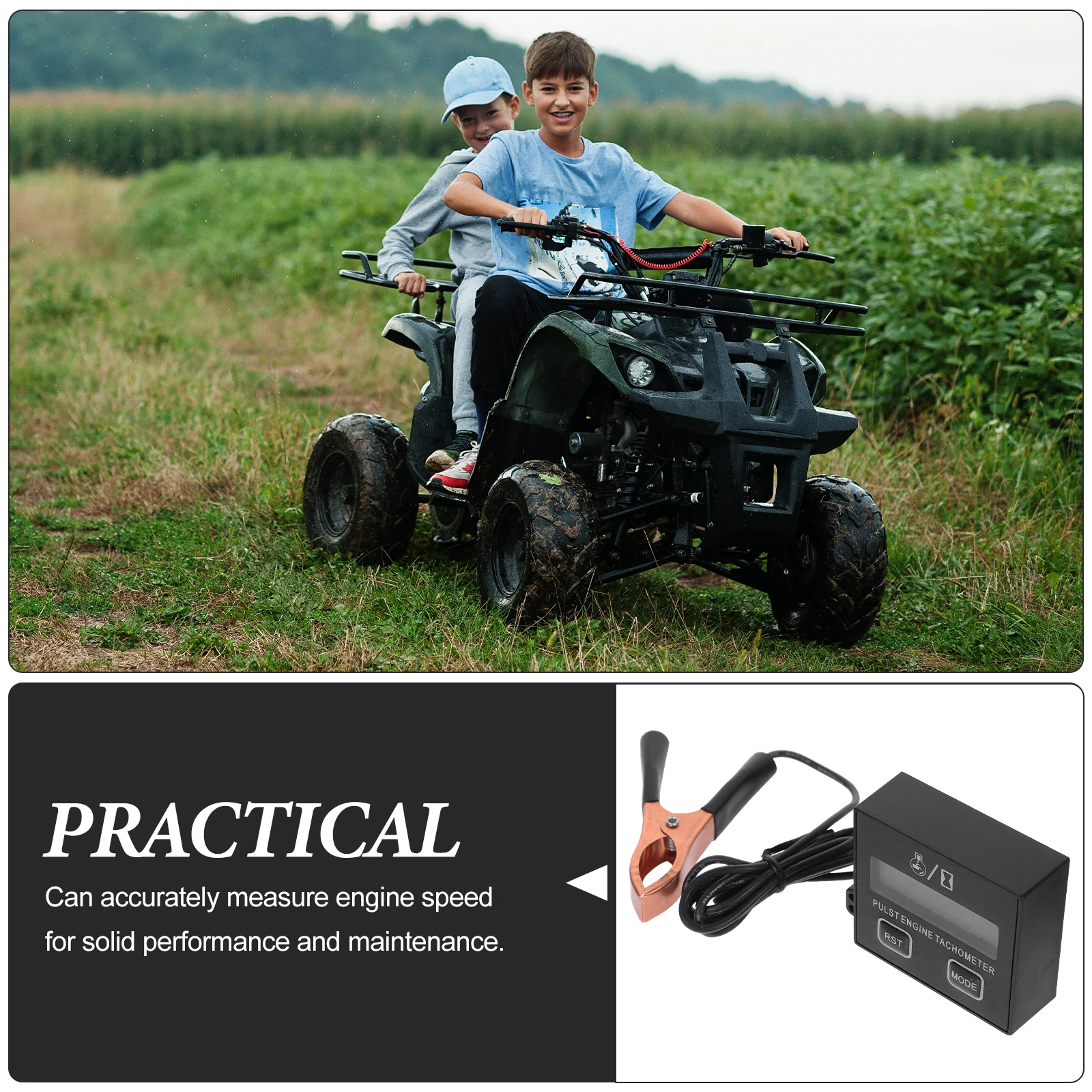 

Chainsaw Tachometer Digital Display Pulse Speedometer for Lawn Mower Electric Engine UTV ATV Motorcycle Small Engine Meter