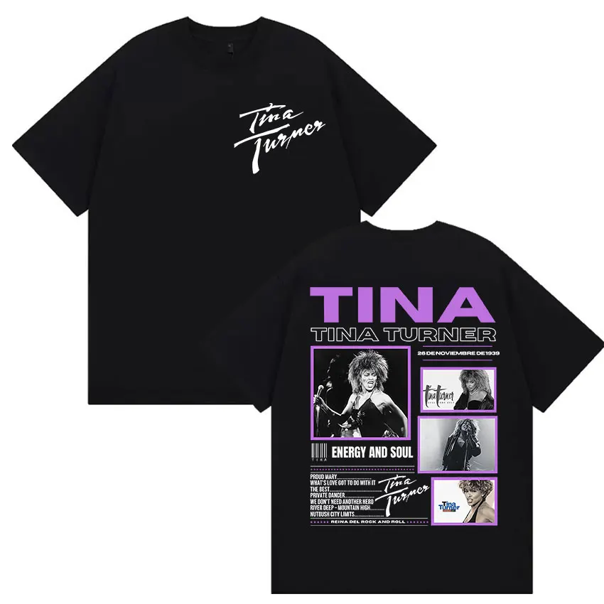 Rapper tina turner tour 2025 gráfico t camisa das mulheres dos homens do vintage de alta qualidade moda camisetas hip-hop roupas oversized camiseta