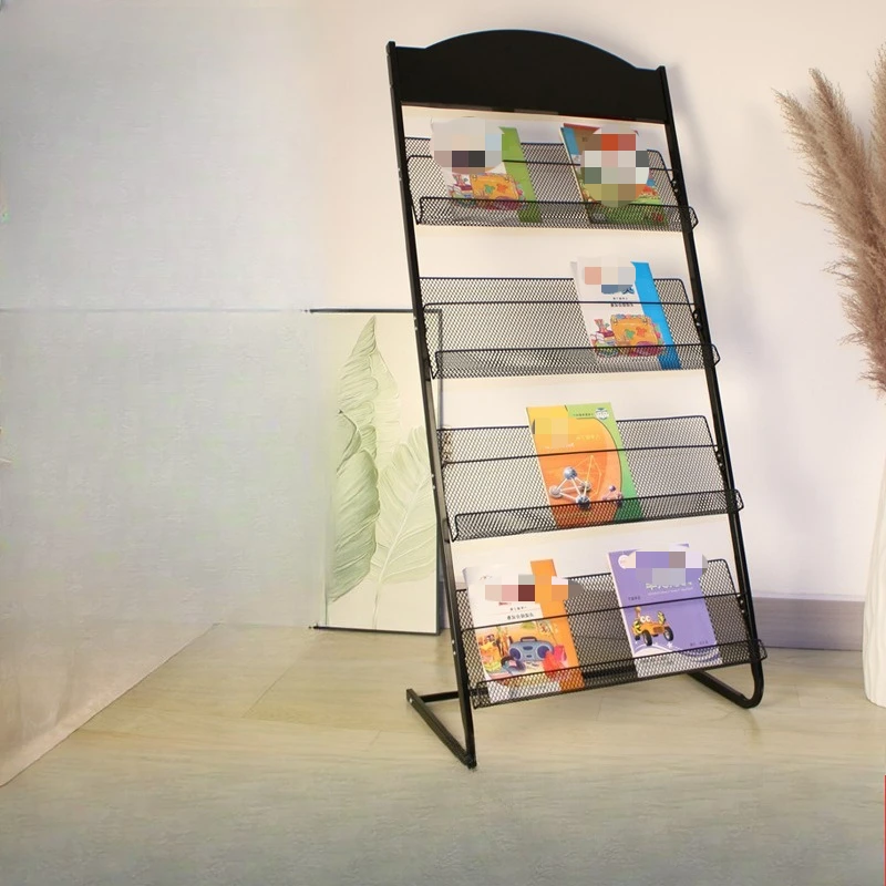 Magazine  Newspaper Display Rack, Color Leaflet Holder, Freestanding Literature Organizer for Brochures  Books