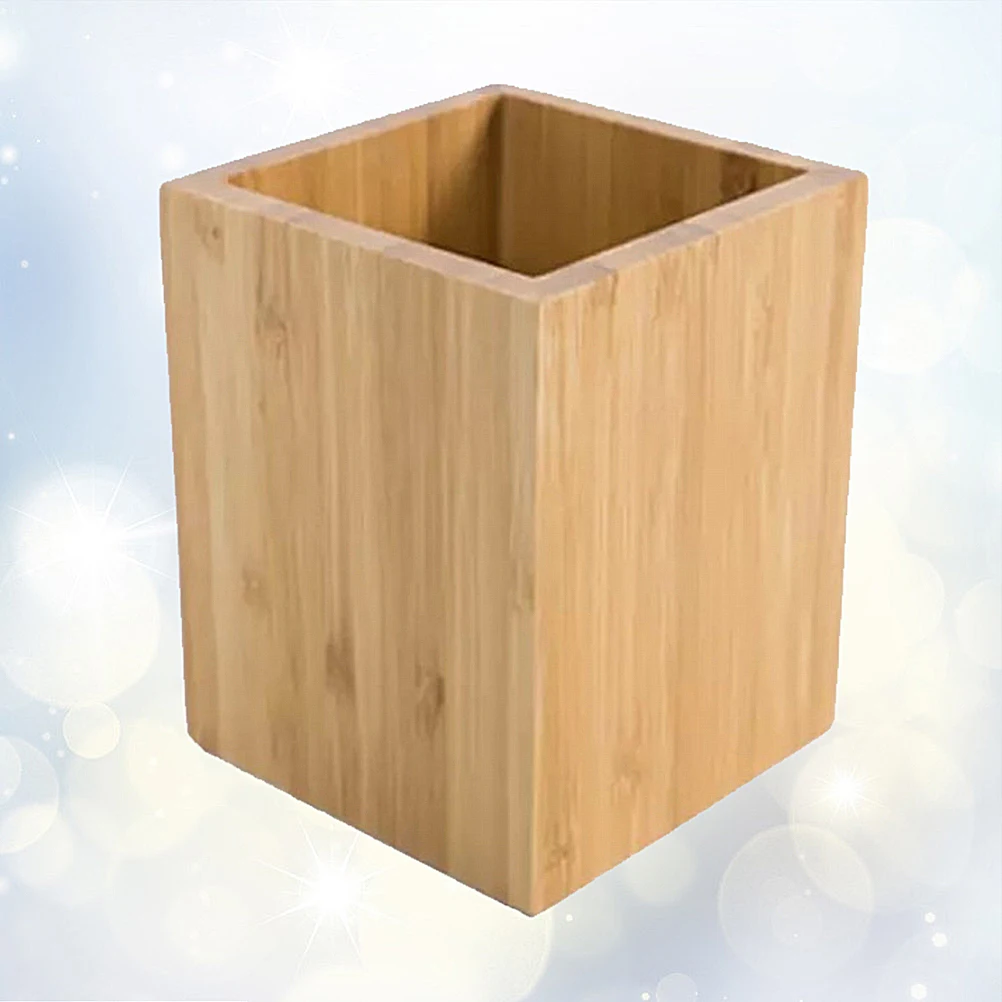 

Bamboo Storage Box Pen Holder Desk Organizer Penholder Desktop Wooden Stationery
