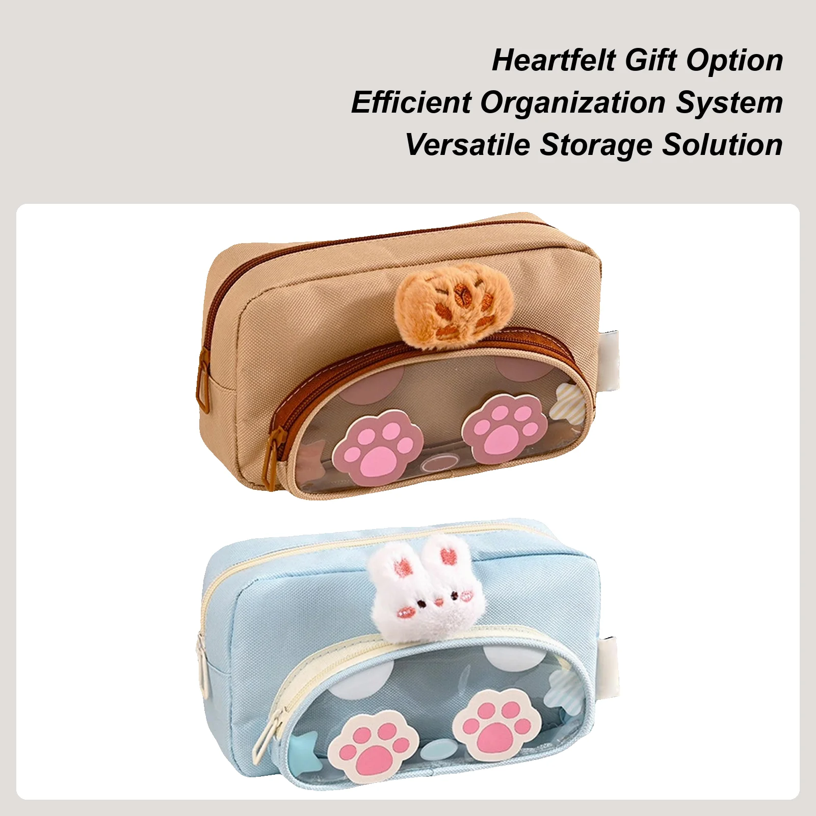 

Large Capacity Cartoon Animal Pencil Case Capybara Rabbit Multi-layer Stationery Bag Pencil Case Organizer Zipper Cosmetics Bag