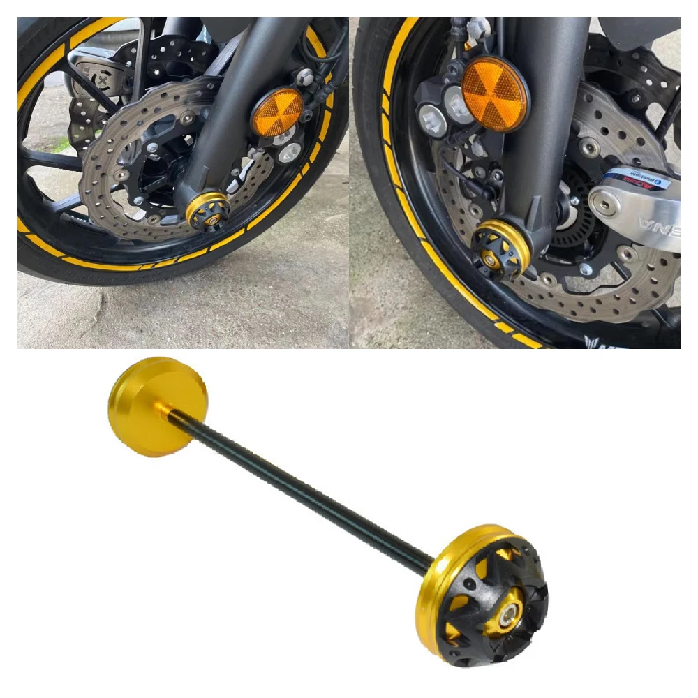 

Fits for Yamaha MT 07 MT07 ABS FZ07 MT-07 Tracer XSR700 2014-2023 Motorcycle Front Fork Wheel Axle Anti Crash Slider Protector