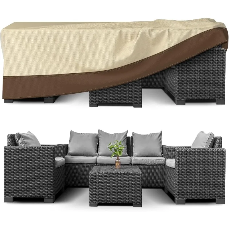 

Large Patio Furniture Covers Waterproof, Kikcoin Outdoor Furniture Cover / Tough Canvas Outside Table and Chair Covers / G