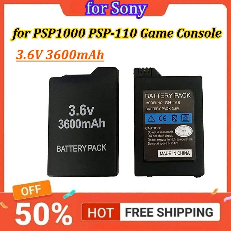 

Аккумулятор 3.6V 3600mAh для игровой консоли Sony PSP1000 PSP-110, встроенный литиевый элемент питания для портативного геймпада PlayStation